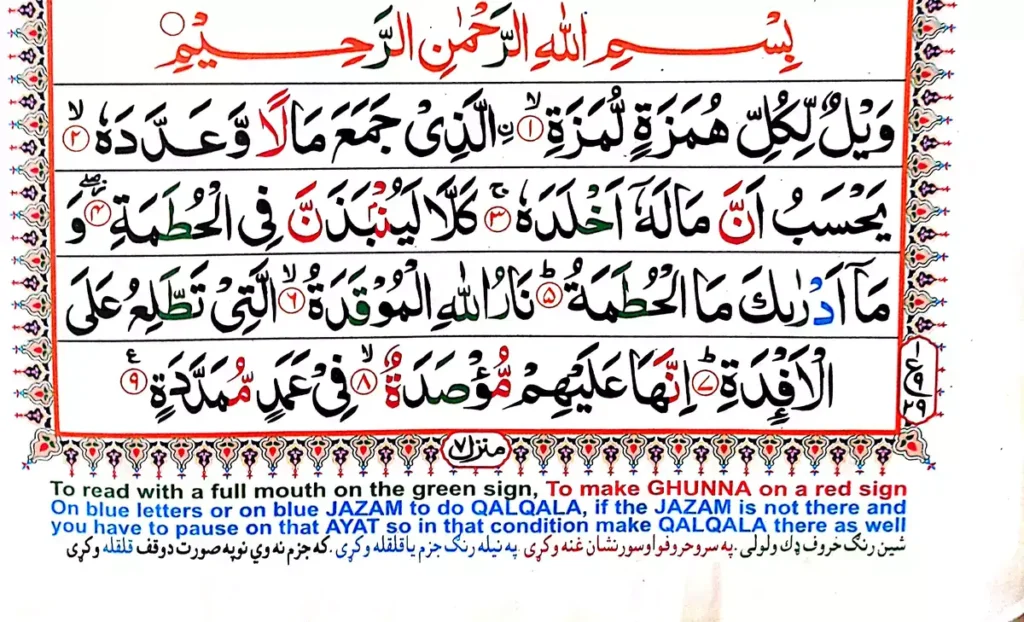 Surah Humazah translation in Urdu